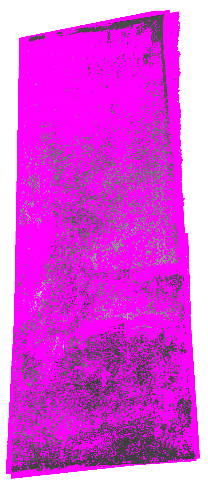 Areas that are not magenta indicate matches as determined by Resemble.js-- https://rsmbl.github.io/Resemble.js/