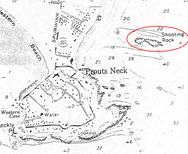 Area map with Shooting Rock circled.