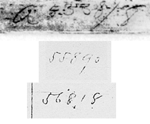 Enhanced markings on Shooting Rock stretcher compared to M. O'Brien and Sons inventory entries from Archives of American Art Reels 4180-4181.